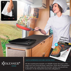 Inductie Kookplaat vrijstaand - Elektrische kookplaat - 2100W - Zwart - KESSER®
