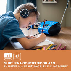 Lenco SCD-24 - Draagbare radio CD speler met AUX-uitgang - Blauw