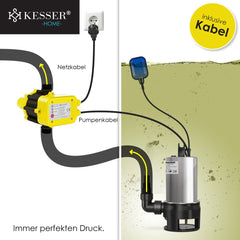 KESSER® Drukschakelaar voor Waterpomp Dompelpomp - Geel