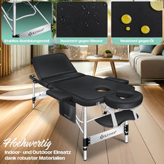KESSER® Massagetafel inklapbaar - Tot 225kg - Verstelbaar - Zwart