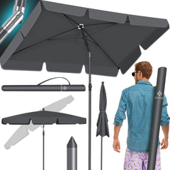 KESSER® Parasol LED Solar - Verstelbaar - Buigbaar - Antraciet