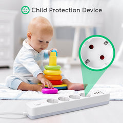 Stekkerdoos met USB - Verlengsnoer - Verlengkabel - 3M - Wit - Aigostar