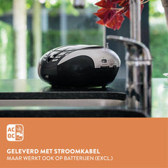 Lenco SCD-37 - Draagbare radio CD speler met MP3 optie en USB - Zilver •