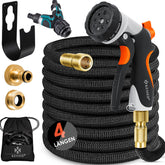 Flexibele Tuinslang - Inc. sproeikop - 22,5 meter - Zwart