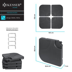 KESSER® Parasoltegel - Parasolvoet - Vulbaar tot 80 kg - Zwart •