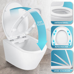 KESSER® WC bril met Soft Close Deksel - Toiletbril - Wit