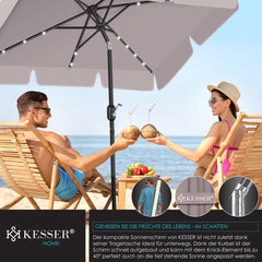 KESSER® Parasol LED Solar - Verstelbaar - Buigbaar - Grijs