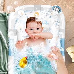 KIDIZ® Babybadje Opvouwbaar met Thermometer - 0-12 Maanden - Blauw