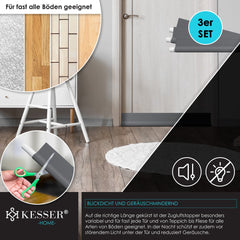 KESSER® Tochtstrip set van 3 - Tochtstopper kan op maat worden gesneden Tochtband tot 95 cm Geschikt voor alle deuren Tochtrol afwasbaar Tochthond tochtwering bescherming tegen geluid en tocht - Grijs