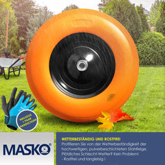 MASKO® Kruiwagenwiel Massief - 4.80/4.00-8 Ø 390mm - Oranje •