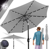 KESSER® Parasol LED Solar - Verstelbaar - Buigbaar - Lichtgrijs