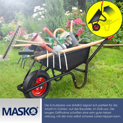 MASKO® Kruiwagen - 100L - Tot 250kg - Zwart