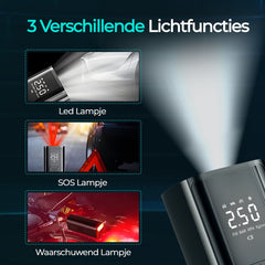 Compressor Bandenpomp - Draagbare Luchtcompressor - 7000 mAh - Elektrische Fietspomp - Fiets/Auto/Motor/Bal/Luchtbed - Olvy •