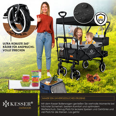 KESSER® Bolderkar - Opvouwbaar - Bolderwagen - Zwart •