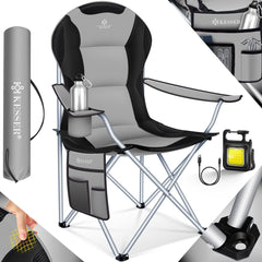 KESSER® Campingstoel - Visstoel - Vouwstoel - Grijs