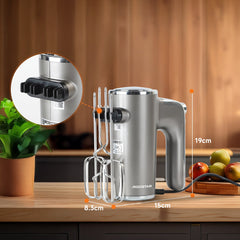 Handmixer - 5 Snelheden met Turbo - RVS Deeghaken & Gardes - 400W - Aigostar