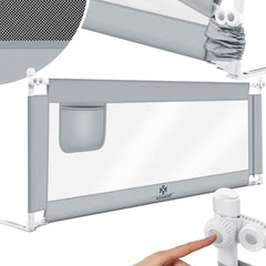Bedhekje - 150 cm - Bedrand - Bedrail - Bedrek - Lichtgrijs - KESSER®