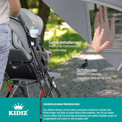 KIDIZ® Kinderwagen - Wandelwagen - Kinderbuggy - Grijs •