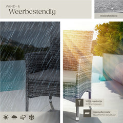 Tuinstoelen - Met kussens - Weerbestendig - 2 stuks - Grijs - Tectake®