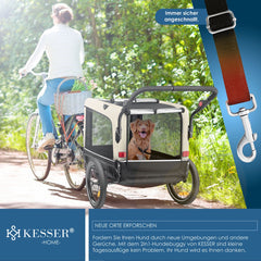 Hondenfietskar - Hondenkar - Fietskar hond - tot 40 kg - Beige •
