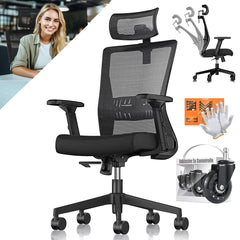 KESSER® Ergonomische Bureaustoel - Gamestoel - Office Chair - Zwart