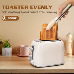 Broodrooster - Toaster - 2 sleuven - 800W - Beige •