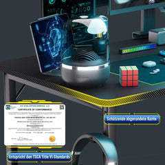 Sattire L-vormig Hoekbureau 120cm – Gaming Tafel met USB-Oplaadpoort & Stopcontact – Ideaal voor Thuisgebruik