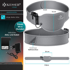Warmteband - Verwarmde rugband - Warmtekussen - Grijs - KESSER®