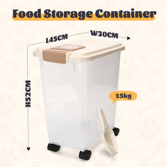 Voerton - Voedselcontainer - Voercontainer - 40L - Transparant - Nobleza