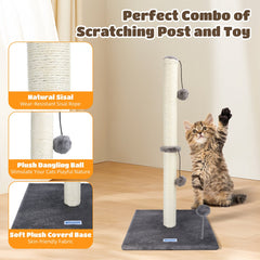 Krabpaal voor katten - 80x41x41 cm - Wit - Nobleza