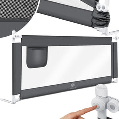 Bedhekje - 200 cm - Bedrand - Bedrail - Bedrek - Donkergrijs - KESSER®