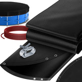 KESSER® Zwembad zonnezeil - Afdekzeil - Ø366cm - Zwart •