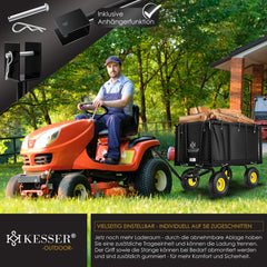 KESSER® Tuinkar - Bolderkar - 550 kg belastbaar - Zwart