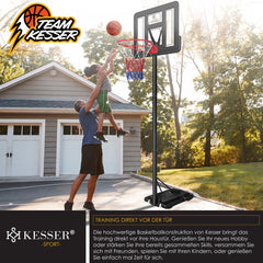 KESSER® Basketbalpaal - Basketbalstandaard - Verstelbaar - 230cm-305cm - Zwart