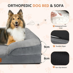 Hondenmand Orthopedisch - Hondenkussen - Hondenbed - Grijs - 106x80 cm - Nobleza •