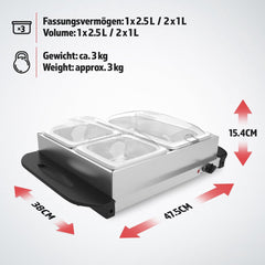 Warmhoudplaat - Buffetwarmer - Chafing Dish - Zilver - Jago