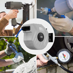 Automatische Luchtslanghaspel - Luchthaspel - 20 meter - Grijs