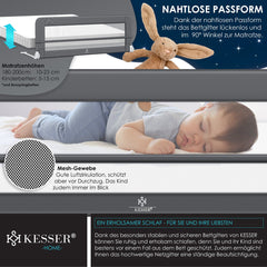 KESSER® bedhekje - Kinderbedhek - Bedhek - Babybedhek Valbeveiligingsbed voor Bed & boxspring - 120 cm, Donkergrijs