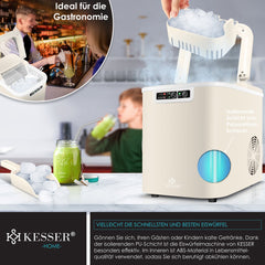 IJsblokjesmachine – 12kg/24 uur – IJsmachine - IJsblokjesmaker - Crème - KESSER®