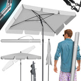 KESSER® Stokparasol Inclusief Beschermhoes & Draagtas 200 × 125cm - Parasol voor Balkon, Tuin & Terras Tuinparasol Strandparasol - Lichtgrijs