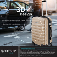 KESSER® Reiskoffer - 55L - Handbagage - ABS - Champagne