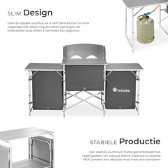 Campingkeuken - Kampeerkeuken - Opvouwbaar - Grijs - Tectake®