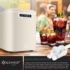 IJsblokjesmachine – 12kg/24 uur – IJsmachine - IJsblokjesmaker - Crème - KESSER®
