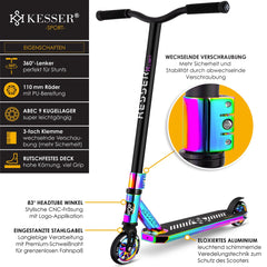 KESSER® Stuntstep - Step voor Volwassenen en Kinderen - Regenboog •