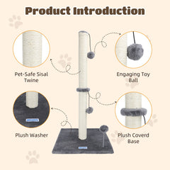 Krabpaal voor katten - 80x41x41 cm - Wit - Nobleza