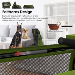 Reisbench hond - Draagtas hond - Transportbox - 91x63x63 cm - Khaki