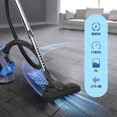 Stofzuiger zonder zak - Vacuum Cleaner - 17KPa - 800W - Blauw - Aigostar •