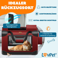 Reisbench hond - Draagtas hond - Transportbox - 102x69x69 cm - Rood