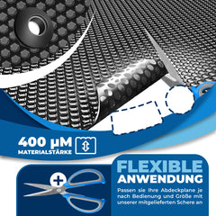 KESSER® Zwembad Afdekzeil Solar - verwarmend afdekzeil op maat te knippen geschikt voor Rechthoekige en ronde Zwembaden - Solarzeil inclusief met schaar, perforatietang & 12 oogjes voor bevestiging