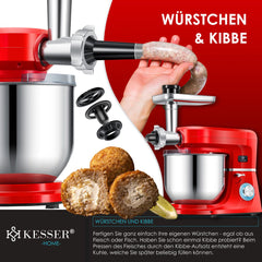KESSER® 3-in-1 keukenmachine - Keukenrobot - 5,5L - Rood